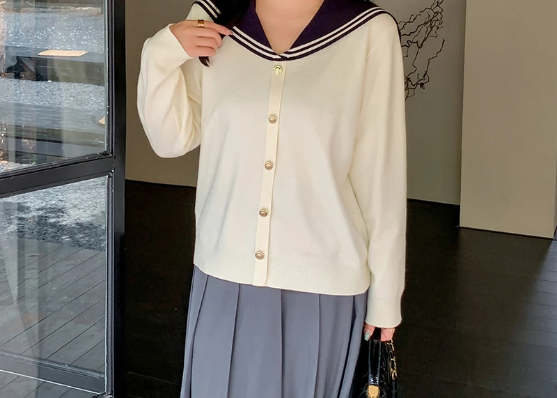 White Collar Knit Cardigan Age Reduction Women's Autumn Thin Long-sleeved Sweater Fashion 2024 New Top
White Collar Knit Cardigan Age Reduction Women's Autumn Thin Long-sleeved Sweater Fashion 2024 New Top