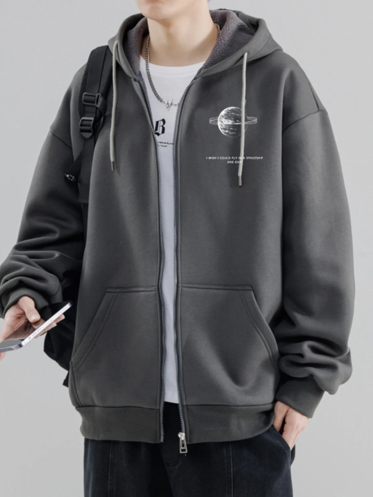 Thickened Fleece Hooded Open Cardigan Sweatshirt Men's Loose Fit Autumn Spring Winter Fashion Casual Polyester Fabric Sweatshirt
Thickened Fleece Hooded Open Cardigan Sweatshirt Men's Loose Fit Autumn Spring Winter Fashion Casual Polyester Fabric Sweatshirt