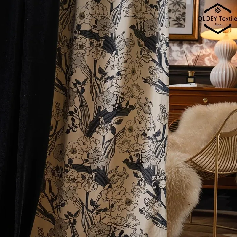 Vintage American Black Velvet Curtains Opaque Blackout Floral Velvet Cloth for Bedroom Living Room Retro Luxe Window Drape Sheer
Vintage American Black Velvet Curtains Opaque Blackout Floral Velvet Cloth for Bedroom Living Room Retro Luxe Window Drape Sheer