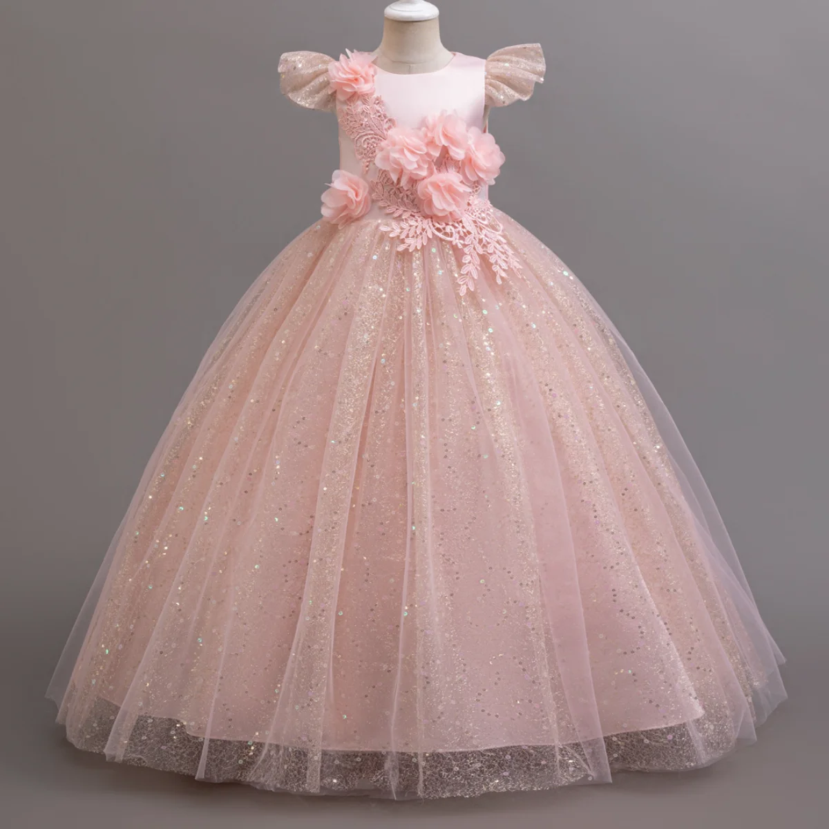 Girl's New Sequin Mesh Three-Dimensional Flower Belt Long Style Birthday Party Holiday Party Sweet and Cute Princess Dress
Girl's New Sequin Mesh Three-Dimensional Flower Belt Long Style Birthday Party Holiday Party Sweet and Cute Princess Dress