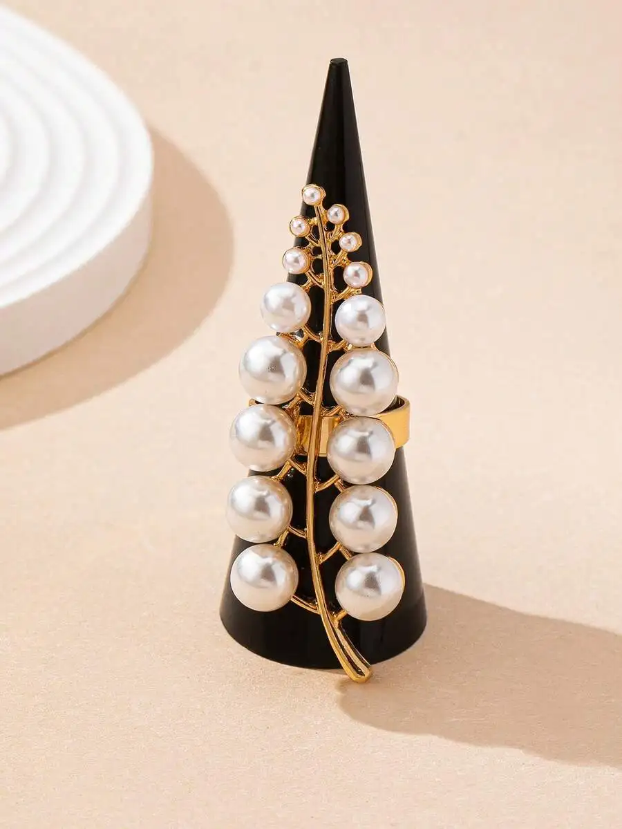 Leaf And Pearl Design Fashion Ring For Women Daily Wear
Leaf And Pearl Design Fashion Ring For Women Daily Wear