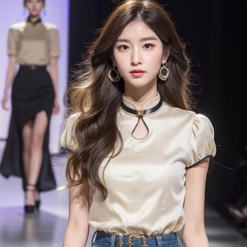 Summer New Solid Color Hollow Out Stand Neck Casual Short Sleeve Shirt Fashion Loose Office Lady High Quality Women's Tops
Summer New Solid Color Hollow Out Stand Neck Casual Short Sleeve Shirt Fashion Loose Office Lady High Quality Women's Tops