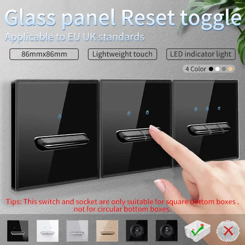 Glass Panel Wall Switch LED European 16a Socket Retro Toggle Light Switch EU UK Standard 2way Socket 1-4gang USB Home Decoration
Glass Panel Wall Switch LED European 16a Socket Retro Toggle Light Switch EU UK Standard 2way Socket 1-4gang USB Home Decoration