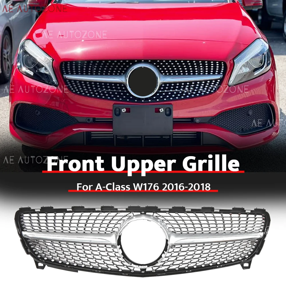 Chrome Silver Front Upper Grille For A-Class W176 2016-2018 A180 A200 A250 A45
Chrome Silver Front Upper Grille For A-Class W176 2016-2018 A180 A200 A250 A45