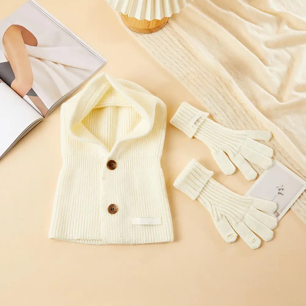 Solid Color Hat Glove Set Women's Winter Hat Gloves Set with Integrated Scarf Five Finger Gloves Knitted Solid Color for Head
Solid Color Hat Glove Set Women's Winter Hat Gloves Set with Integrated Scarf Five Finger Gloves Knitted Solid Color for Head