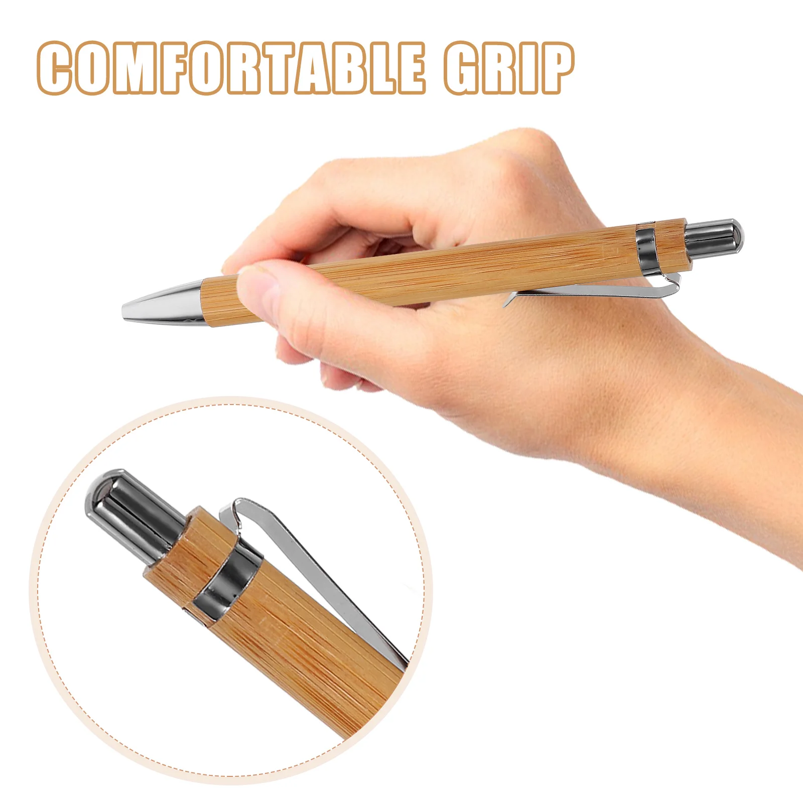 5pcs Bamboo Retractable Ballpoint Pen Smooth Writing Ergonomic Office Pen Comfortable Grip Portable Stationery for School
5pcs Bamboo Retractable Ballpoint Pen Smooth Writing Ergonomic Office Pen Comfortable Grip Portable Stationery for School