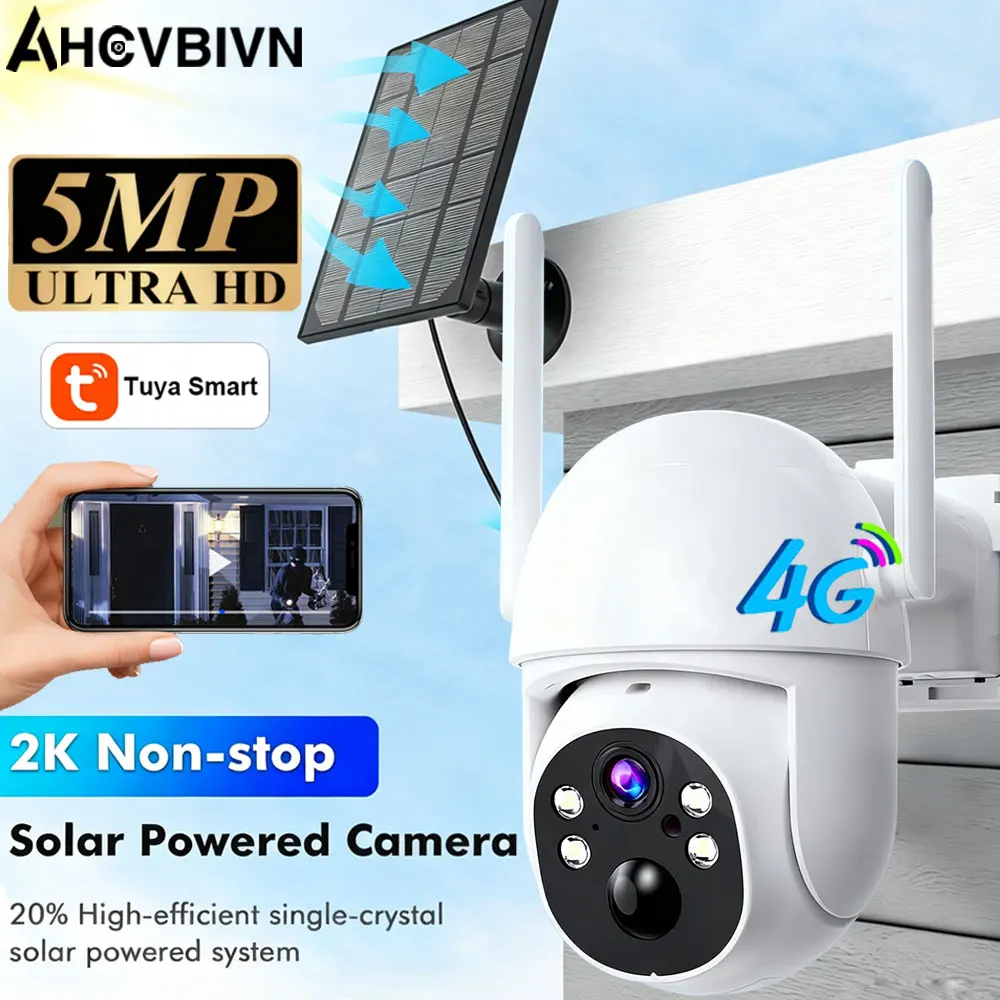 4G Sim Card 5MP WiFi Battery Solar Auto Motion Tracking Security Outdoor PTZ Color Night Vision Camera Tuya SmartLife APP
4G Sim Card 5MP WiFi Battery Solar Auto Motion Tracking Security Outdoor PTZ Color Night Vision Camera Tuya SmartLife APP