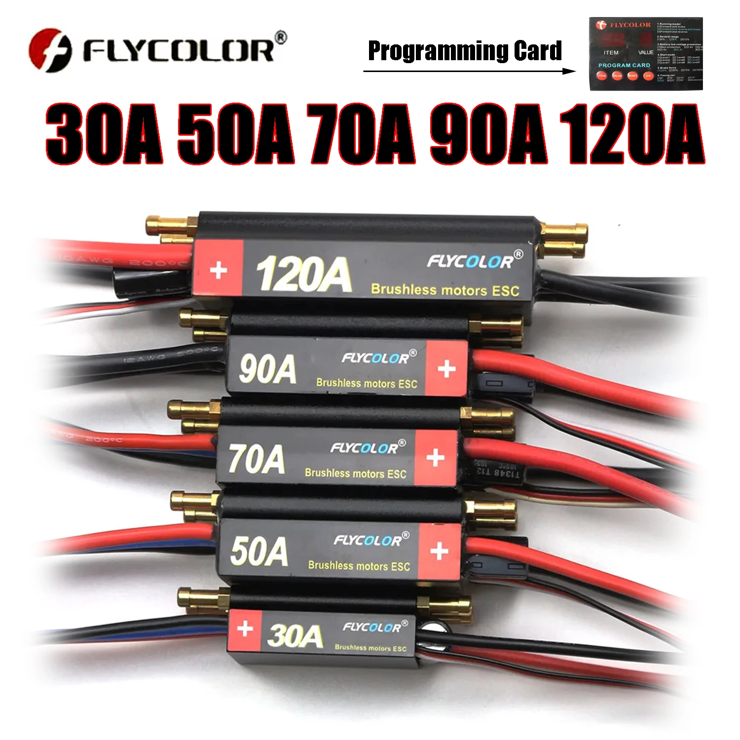 FlyColor 30A 50A 70A 90A 120A Waterproof Brushless ESC 2-6S with Programming Card Combo For RC Model Boat Ship Upgrade Parts
FlyColor 30A 50A 70A 90A 120A Waterproof Brushless ESC 2-6S with Programming Card Combo For RC Model Boat Ship Upgrade Parts
