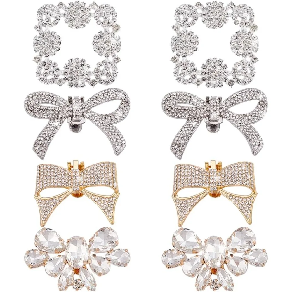 4 Pairs Rhinestone Shoe Clips Wedding Shoe Clips Bow/Square/Wing Shape Shoe Clips Rhinestone Shoe Buckles Sparkling
4 Pairs Rhinestone Shoe Clips Wedding Shoe Clips Bow/Square/Wing Shape Shoe Clips Rhinestone Shoe Buckles Sparkling
