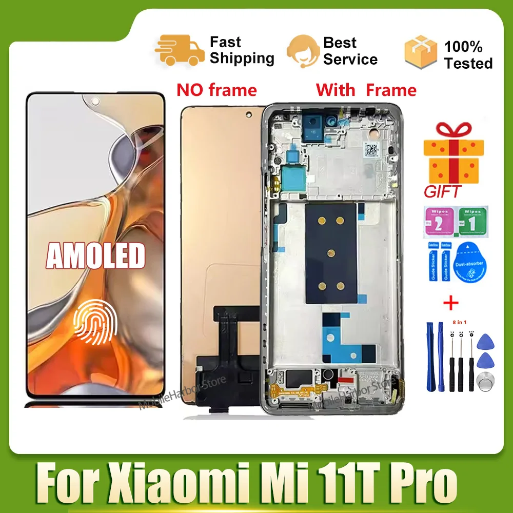 6.67" AMOLED For Xiaomi Mi 11T Pro LCD 2107113SG Display Touch Screen Digitizer Assembly for Xiaomi 11T LCD With Frame Tested
6.67" AMOLED For Xiaomi Mi 11T Pro LCD 2107113SG Display Touch Screen Digitizer Assembly for Xiaomi 11T LCD With Frame Tested