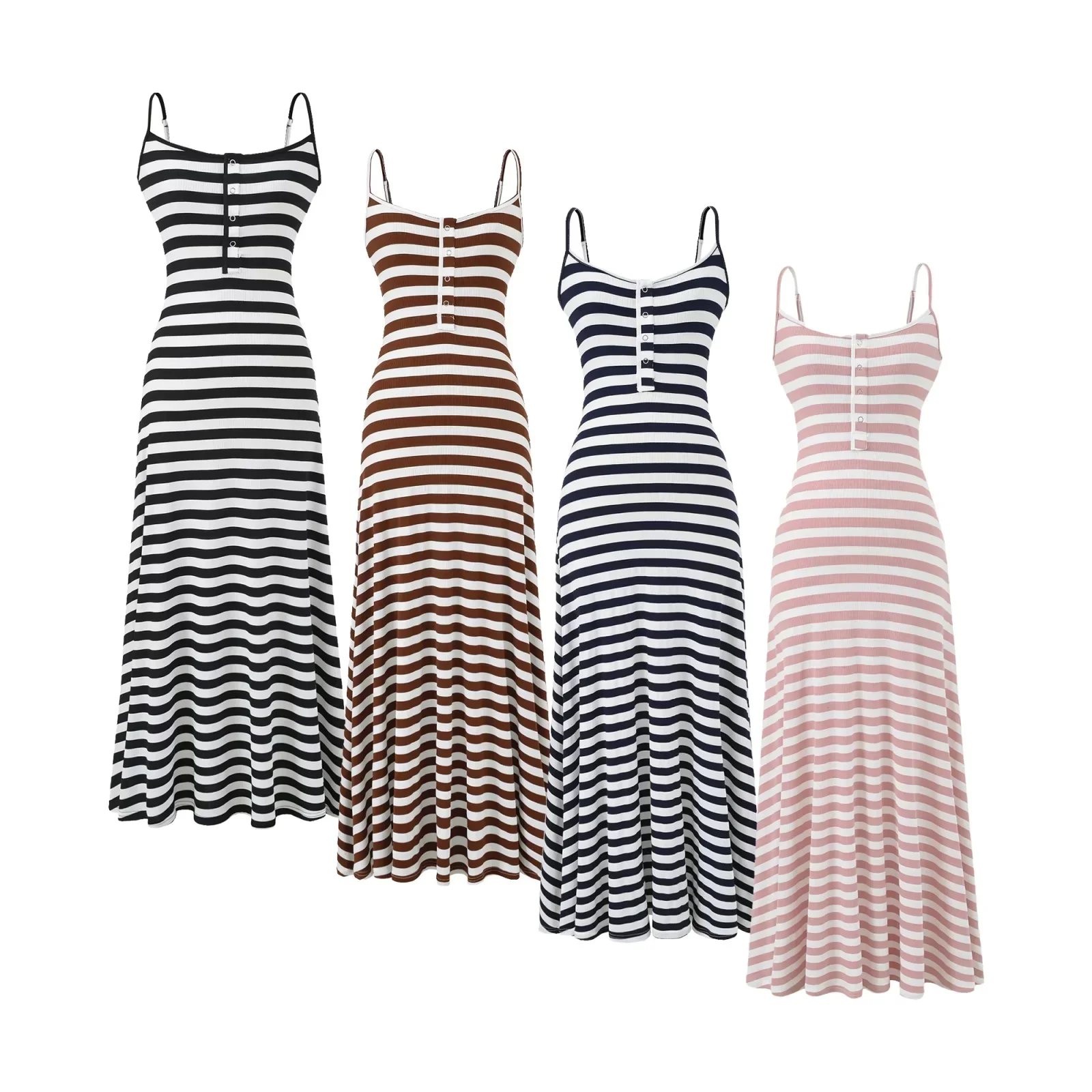 Lazy Stripe Off-Shoulder Dress Women's Holiday Long Dress Elegant Age-Defying Maxi Skirt Summer Strap Dress A-Line Silhouette
Lazy Stripe Off-Shoulder Dress Women's Holiday Long Dress Elegant Age-Defying Maxi Skirt Summer Strap Dress A-Line Silhouette