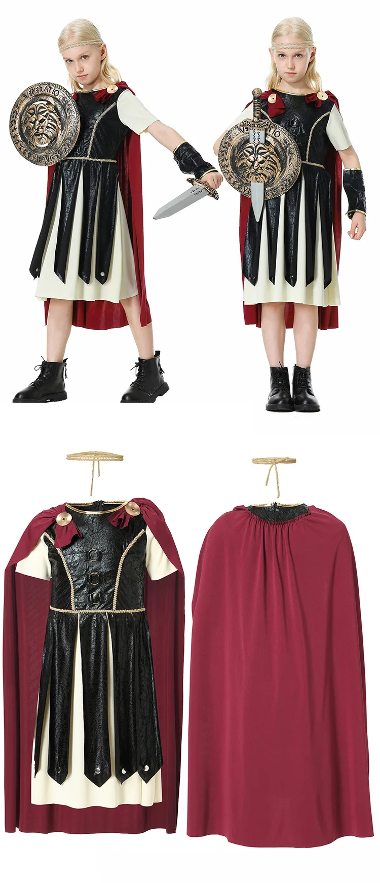 Halloween Costume Kids Men Greece Spartan Warrior Cosplay Red Cape Performance Costumes Roman Gladiator Parent-child Outfits
Halloween Costume Kids Men Greece Spartan Warrior Cosplay Red Cape Performance Costumes Roman Gladiator Parent-child Outfits