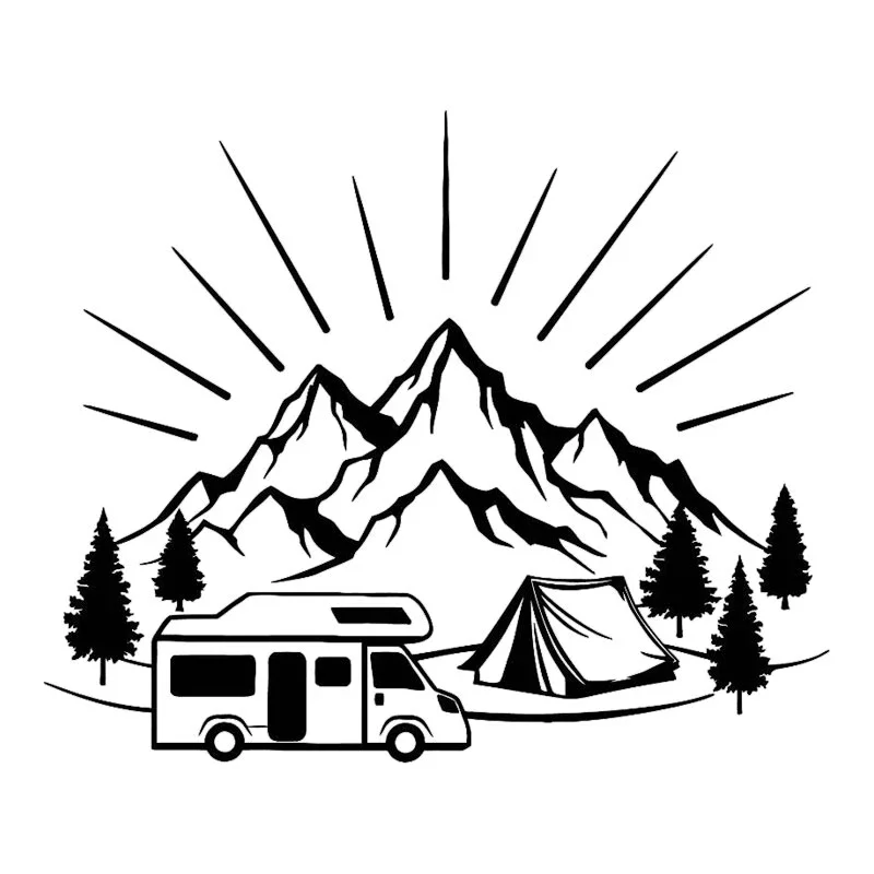 18CM*15CM Camping Tent Travel Mountains Landscape Fashion Car-Styling Stickers Decals KK Vinyl Black/Silver Car Accessories
18CM*15CM Camping Tent Travel Mountains Landscape Fashion Car-Styling Stickers Decals KK Vinyl Black/Silver Car Accessories