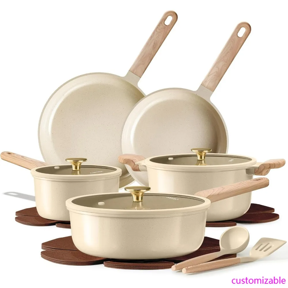 14-Piece Non-Stick Ceramic Cookware Set, Safe and Eco-Friendly Kitchenware, Free of PFAS and PFOA
14-Piece Non-Stick Ceramic Cookware Set, Safe and Eco-Friendly Kitchenware, Free of PFAS and PFOA