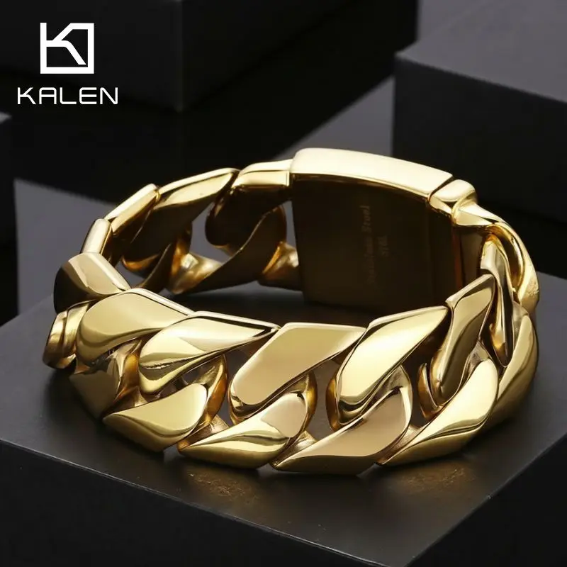 KALEN Elegant Men's Chunky Cuban Link Bracelet Stainless Steel Heavy Curb Chain Wristband Jewelry Christmas Gift For Him
KALEN Elegant Men's Chunky Cuban Link Bracelet Stainless Steel Heavy Curb Chain Wristband Jewelry Christmas Gift For Him