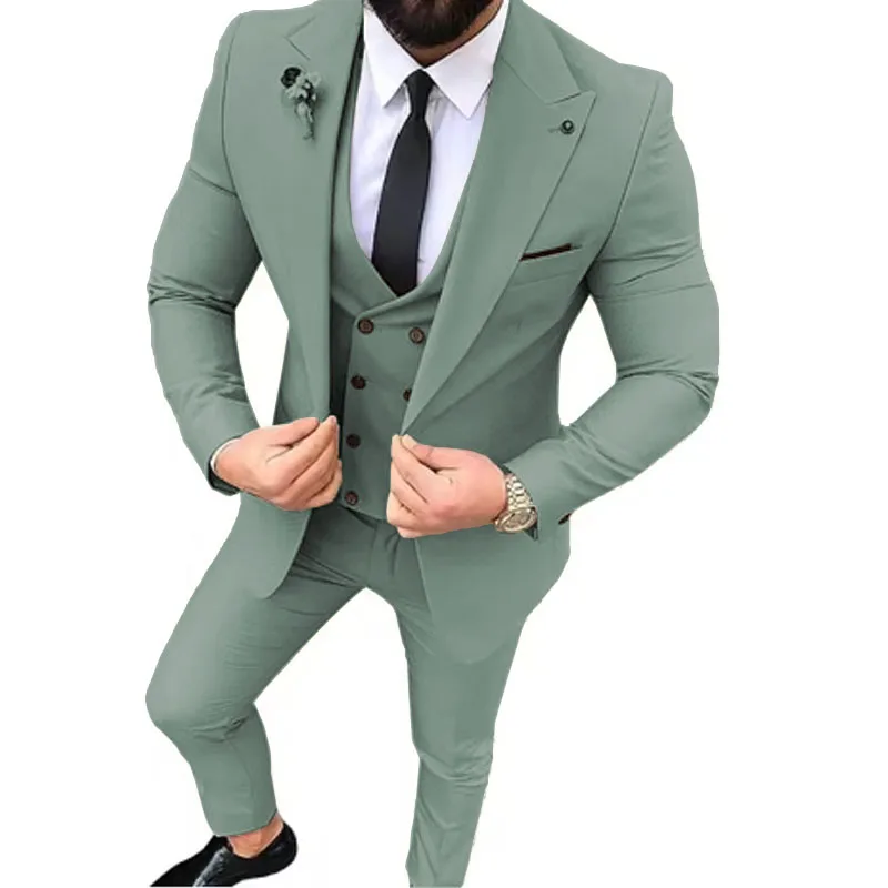 Fashion Suit for Men 3 Piece Blazer Vest and Pant Set Peak Lapel High Quality Male Suit Wedding Dress Banquet Comfy Suit for Men
Fashion Suit for Men 3 Piece Blazer Vest and Pant Set Peak Lapel High Quality Male Suit Wedding Dress Banquet Comfy Suit for Men