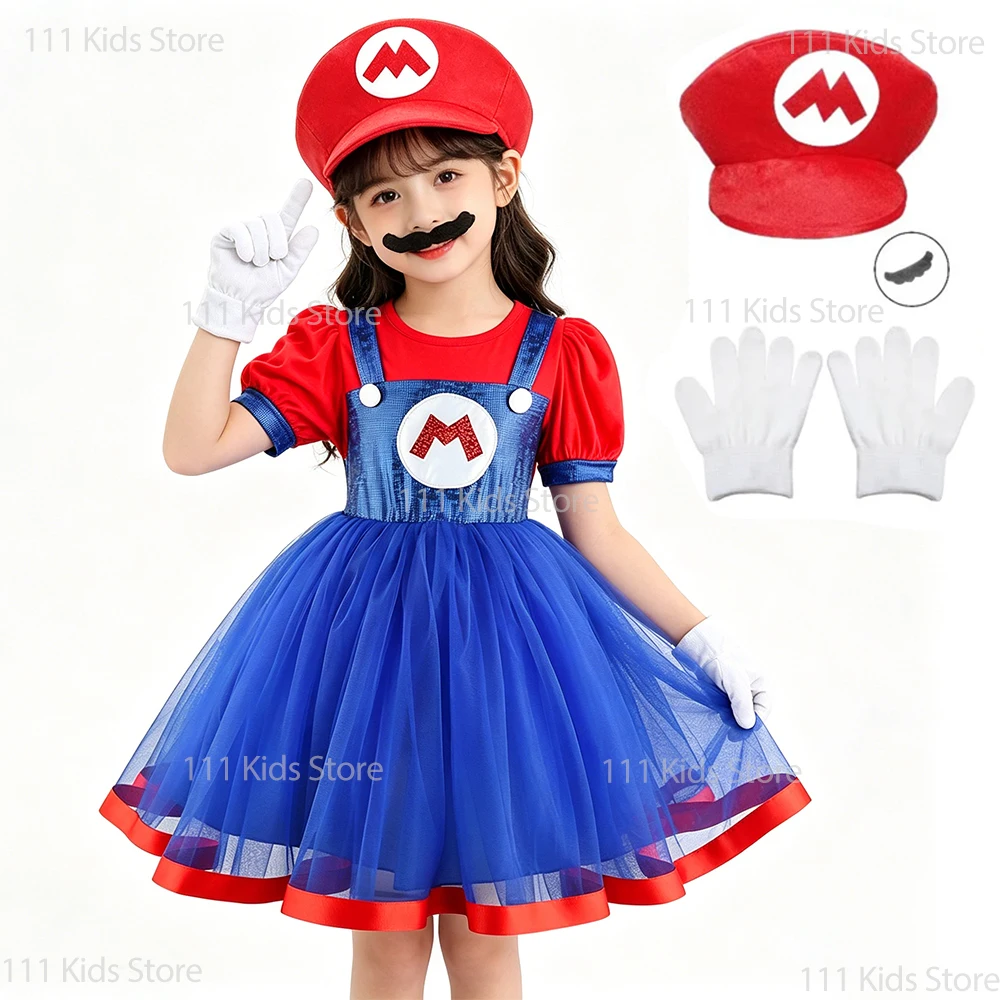 Girls Short Sleeve Summer Dress Mesh Princess Dress Movie Superbro Same Cosplay Costume Children Perform Outfits Birthday Gift
Girls Short Sleeve Summer Dress Mesh Princess Dress Movie Superbro Same Cosplay Costume Children Perform Outfits Birthday Gift