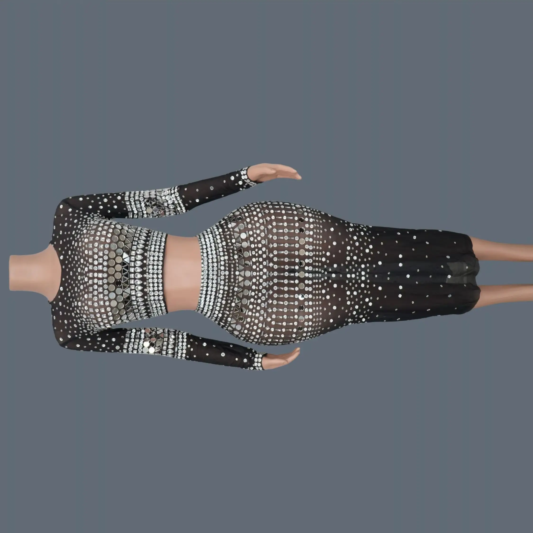 Sparkly Rhinestone Long Sleeved Crop Tops Long Skirt 2Pieces Set Women Birthday Celebrate Night Party Black Evening Gown Nilin
Sparkly Rhinestone Long Sleeved Crop Tops Long Skirt 2Pieces Set Women Birthday Celebrate Night Party Black Evening Gown Nilin