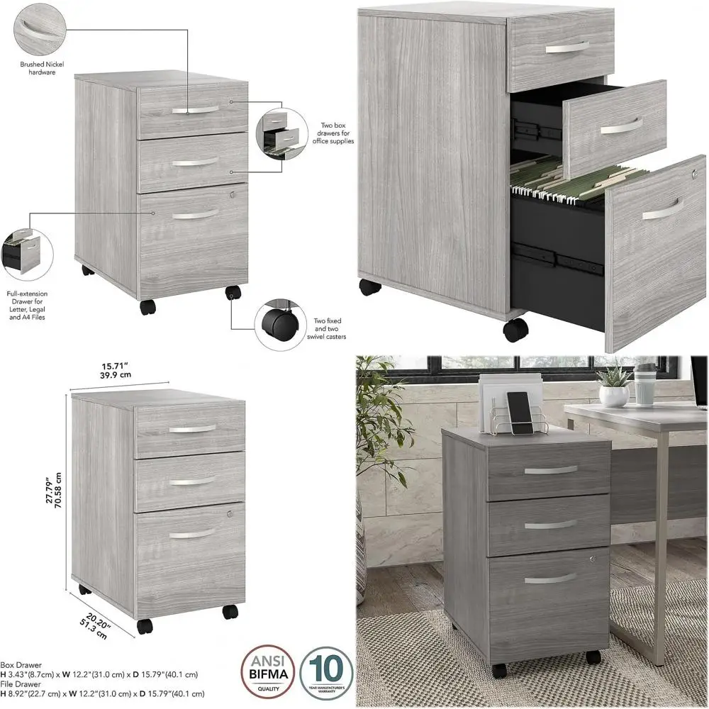 Bush Businurniture Hybrid 3 Der Mobile ile Cabinet-Assembled, Platinum Gray
Bush Businurniture Hybrid 3 Der Mobile ile Cabinet-Assembled, Platinum Gray