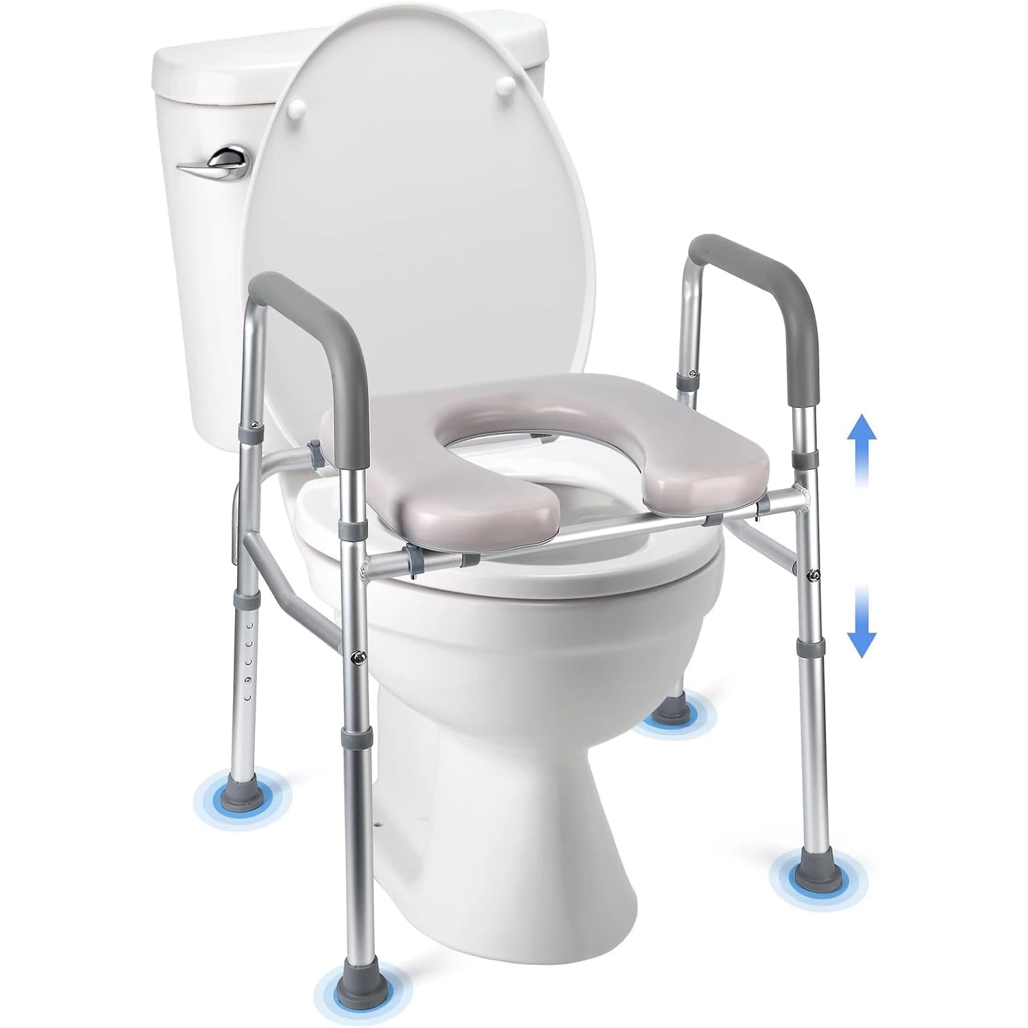 Raised Toilet Seat with 350LB Stand Alone Homecare Commode Bathroom Assist Frame Padded Seat for Elderly Disabled Handicapped
Raised Toilet Seat with 350LB Stand Alone Homecare Commode Bathroom Assist Frame Padded Seat for Elderly Disabled Handicapped