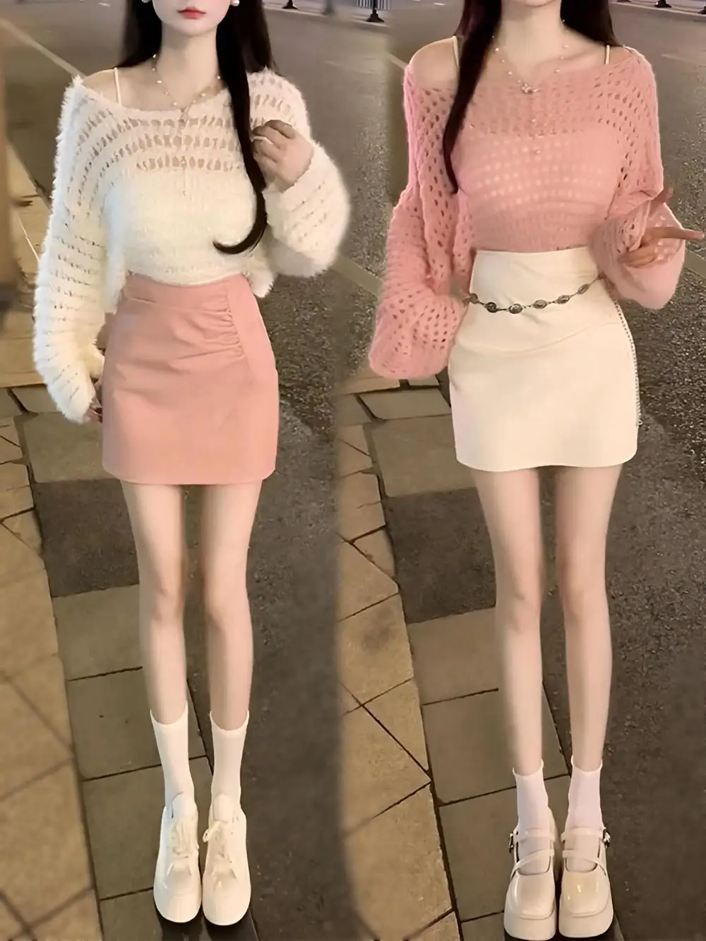Sweet Gentle Style Loose Knitted Short Skirt Set High Waist PU Material Fashionable Spring New Arrival Women's Ensemble
Sweet Gentle Style Loose Knitted Short Skirt Set High Waist PU Material Fashionable Spring New Arrival Women's Ensemble