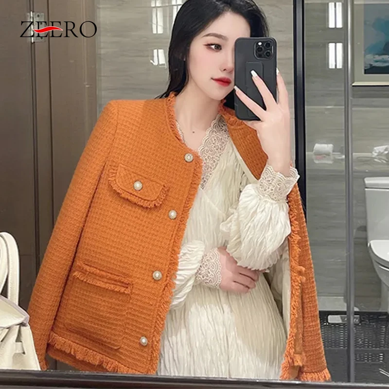 Fall Winter Socialite Short White Pearls Coat High-end O-neck Tassel Tweed Jackets Ladies Coats Outerwear Tops Women Jackets
Fall Winter Socialite Short White Pearls Coat High-end O-neck Tassel Tweed Jackets Ladies Coats Outerwear Tops Women Jackets