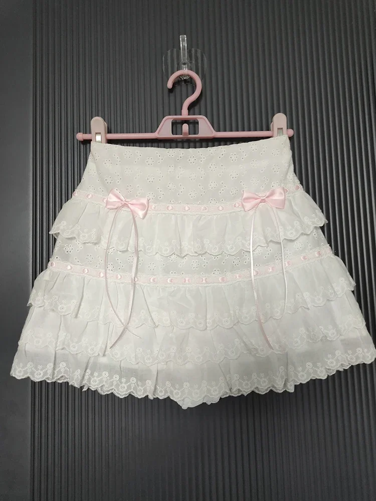 Cute Shorts Skirt Women Cotton Flowers Embroidery Bows Decoration Elastic Waist Lace Trim Multilayer Cake Skirts for Sweet Girls
Cute Shorts Skirt Women Cotton Flowers Embroidery Bows Decoration Elastic Waist Lace Trim Multilayer Cake Skirts for Sweet Girls