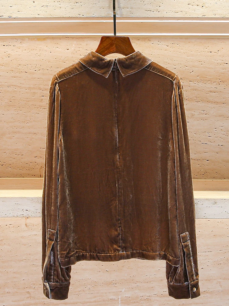 High-End Velvet irt Vintage Sle Collar Stand-Up Belted Women's Top Korean Sle Straight Cut Long Sve Winter Faion
High-End Velvet irt Vintage Sle Collar Stand-Up Belted Women's Top Korean Sle Straight Cut Long Sve Winter Faion
