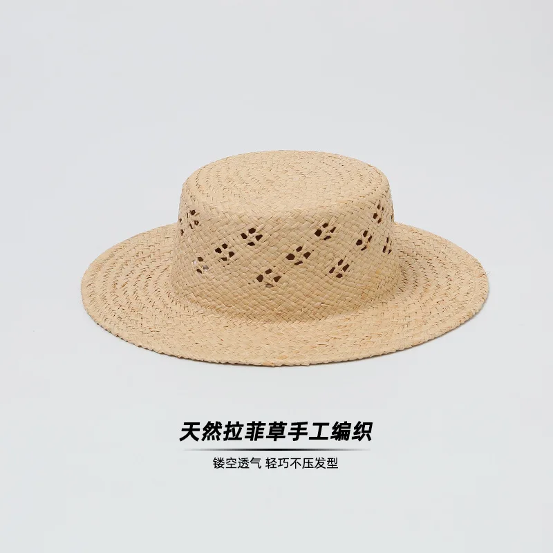 Women's Summer Hand-Woven Hollow Lafite Straw Hat Flat Top Wide Brim Sun Hat Outdoor Travel UV Protection Foldable Beach Visor
Women's Summer Hand-Woven Hollow Lafite Straw Hat Flat Top Wide Brim Sun Hat Outdoor Travel UV Protection Foldable Beach Visor