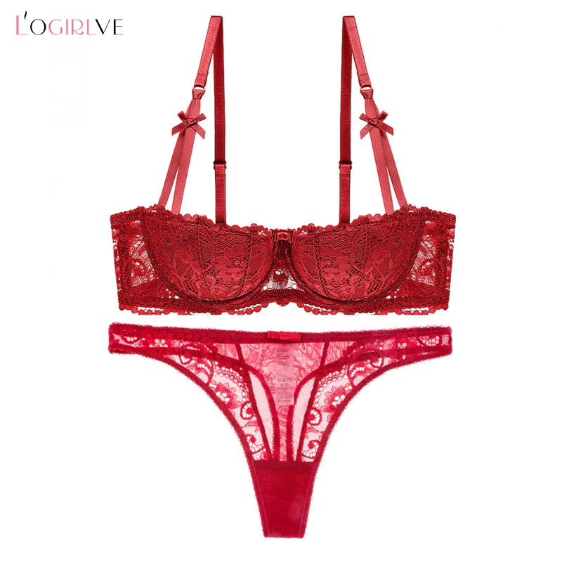 Logirlve Half Cup Bra Set Women Lingerie Embroidery White Brassiere Thin Cotton Push Up Bras Sexy Lace Underwear Set A B C D Cup
Logirlve Half Cup Bra Set Women Lingerie Embroidery White Brassiere Thin Cotton Push Up Bras Sexy Lace Underwear Set A B C D Cup