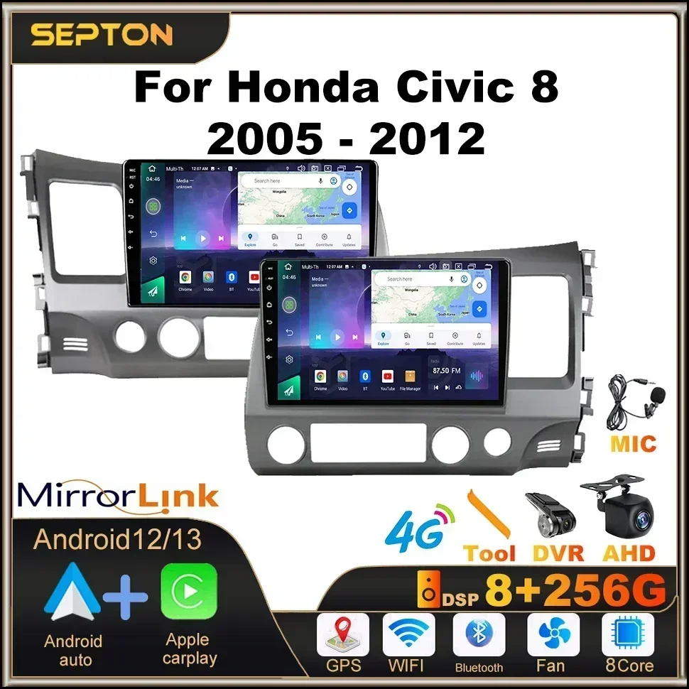 SEPTON 2Din головное устройство Android 8 + 128G Автомобильный радиоприемник для Honda Civic 8 2005-2012 Видеоплеер CarPlay 4G Net Мультимедиа Стерео GPS
SEPTON 2Din головное устройство Android 8 + 128G Автомобильный радиоприемник для Honda Civic 8 2005-2012 Видеоплеер CarPlay 4G Net Мультимедиа Стерео GPS