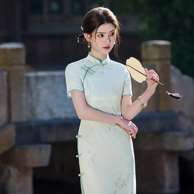 Yourqipao Summer Composite Lace Embroidered Cheongsam Chinese Style Evening Dress Cool Beautiful Long Fashion Qipao for Women
Yourqipao Summer Composite Lace Embroidered Cheongsam Chinese Style Evening Dress Cool Beautiful Long Fashion Qipao for Women