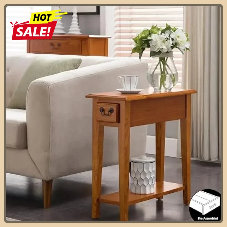 10 in x 24 in x 24 in 9017-MED One Drawer Narrow Side Table with Shelf, Hand Applied Rustic Oak Finish
10 in x 24 in x 24 in 9017-MED One Drawer Narrow Side Table with Shelf, Hand Applied Rustic Oak Finish