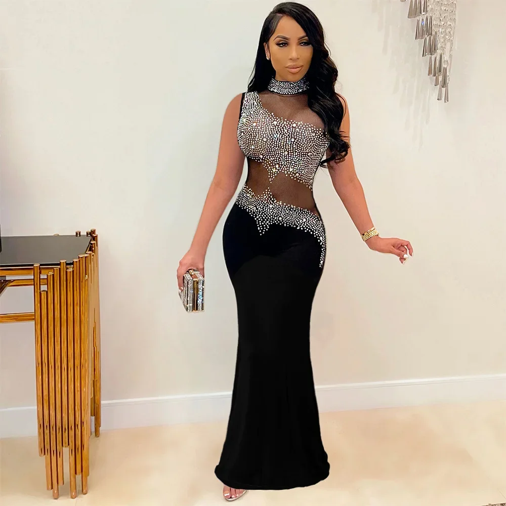 2024 Shiny Sexy Diamond Dress Round Neck Long Sleeves Elegant Mesh Rhinestone Dress Gorgeous Party Dresses For Women
2024 Shiny Sexy Diamond Dress Round Neck Long Sleeves Elegant Mesh Rhinestone Dress Gorgeous Party Dresses For Women