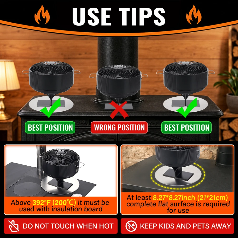 5 Blades Heat Powered Stove Fan Free Standing Log/Wood/Pellet Burner Ecofan Efficient Heat Distribution Quiet Home Fireplace Fan
5 Blades Heat Powered Stove Fan Free Standing Log/Wood/Pellet Burner Ecofan Efficient Heat Distribution Quiet Home Fireplace Fan