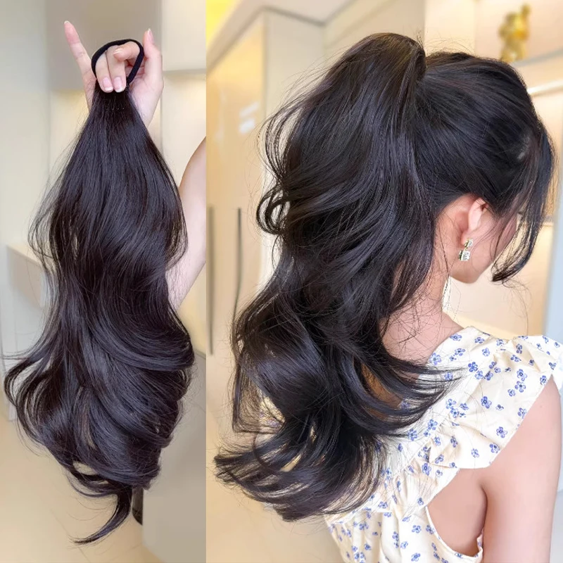Wig, female elastic band, ponytail, low tie, curly ponytail, big wave, long braid, ponytail
Wig, female elastic band, ponytail, low tie, curly ponytail, big wave, long braid, ponytail