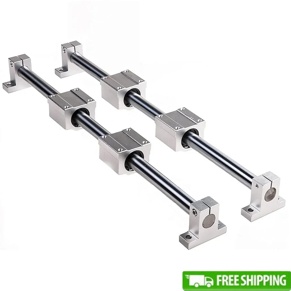 Linear Motion Guide Rail Set 2Pcs 12mm 600mm Shaft with 4Pcs SCS12UU Bearings and Aluminum Support
Linear Motion Guide Rail Set 2Pcs 12mm 600mm Shaft with 4Pcs SCS12UU Bearings and Aluminum Support