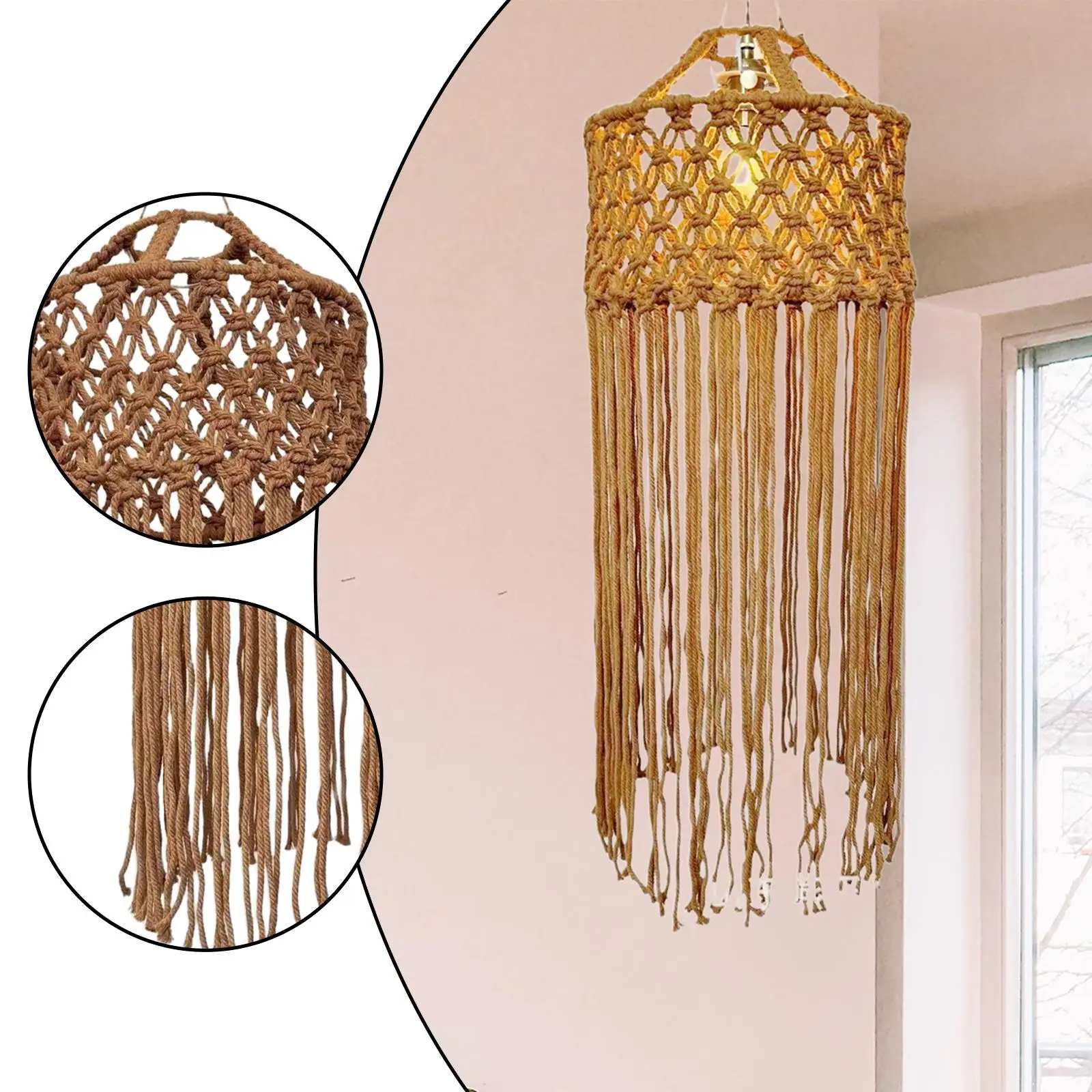 Macrame Lamp Shade Handmade Modern Replacement Pendant Ceiling Light Cover for Pendant Lights Hotel Chandelier Dorm Room Office
Macrame Lamp Shade Handmade Modern Replacement Pendant Ceiling Light Cover for Pendant Lights Hotel Chandelier Dorm Room Office