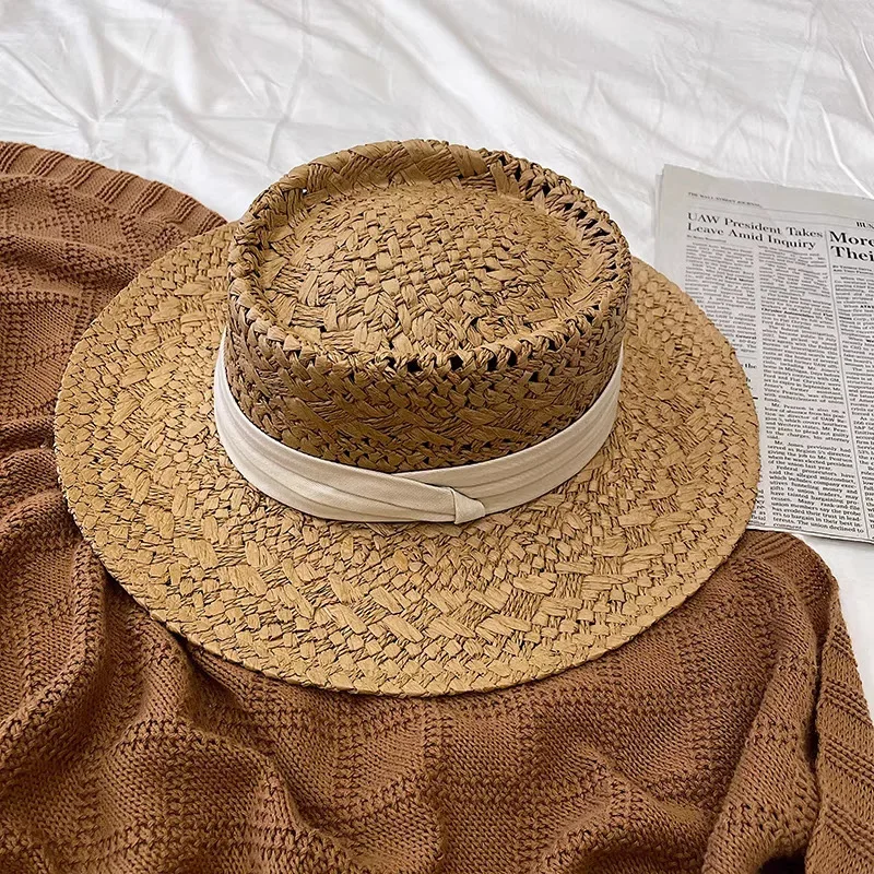 Vintage Flat Top Straw Fedora Hat Women Summer Seaside Beach Travel Sunshade UV Protection Hat
Vintage Flat Top Straw Fedora Hat Women Summer Seaside Beach Travel Sunshade UV Protection Hat