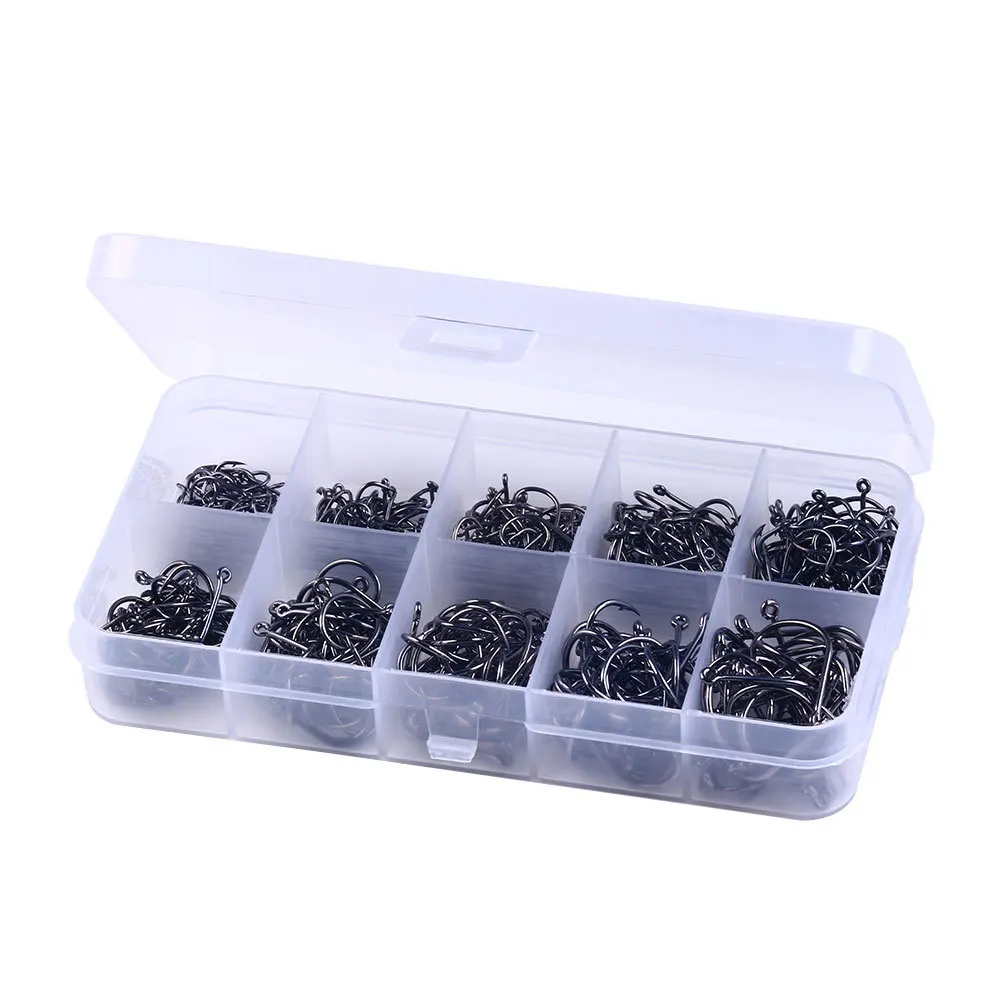 100Pcs Boxed Black Offset Eyed Ise Fishing Hooks 3-14# Enhanced Carbon Steel Finished Fish Hook Set Accessories
100Pcs Boxed Black Offset Eyed Ise Fishing Hooks 3-14# Enhanced Carbon Steel Finished Fish Hook Set Accessories