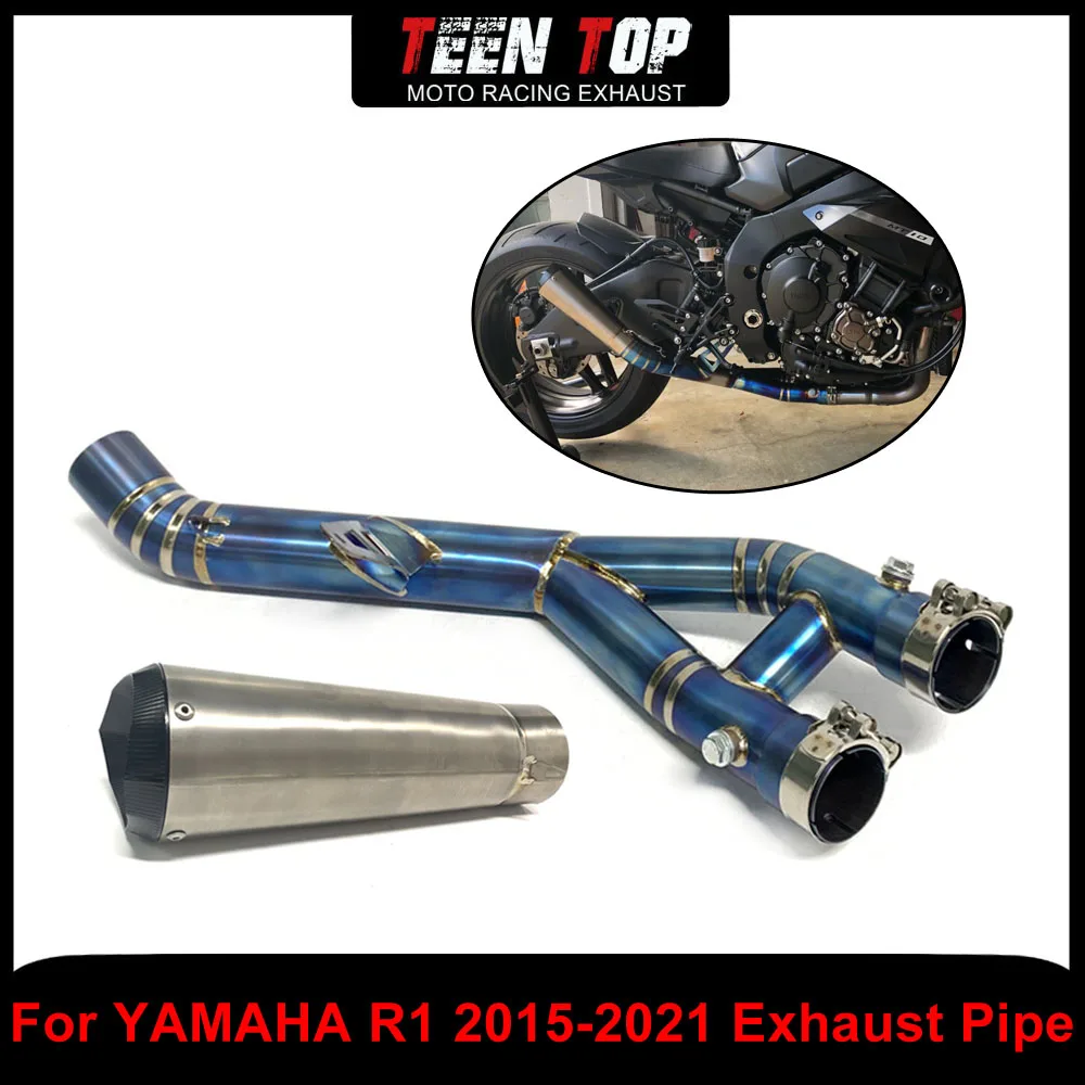 Motorcycle Escape Decat Middle Link Pipe Muffler For YAMAHA R1 Moto Systems 60.5mm Titanium Alloy Blue Silencieux Tube
Motorcycle Escape Decat Middle Link Pipe Muffler For YAMAHA R1 Moto Systems 60.5mm Titanium Alloy Blue Silencieux Tube