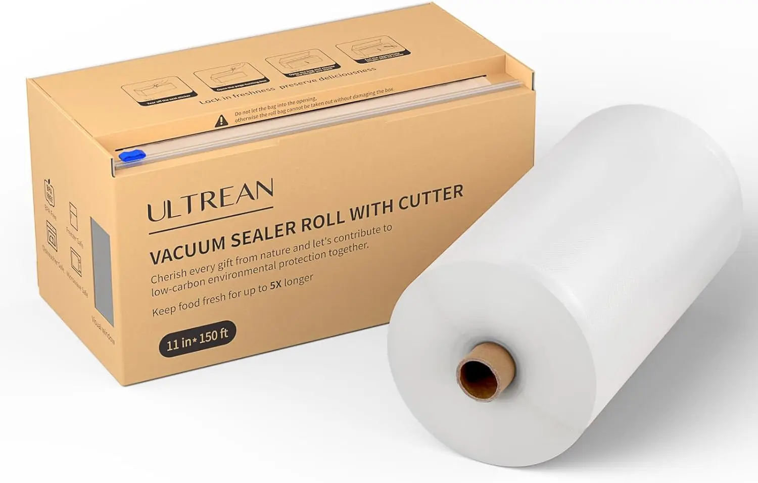 11" x 150' Vacuum Seal Roll Keeper with Cutter, Commercial Grade Vacuum Sealer Bags for Food Saver,BPA Free,Ideal for Storage
11" x 150' Vacuum Seal Roll Keeper with Cutter, Commercial Grade Vacuum Sealer Bags for Food Saver,BPA Free,Ideal for Storage