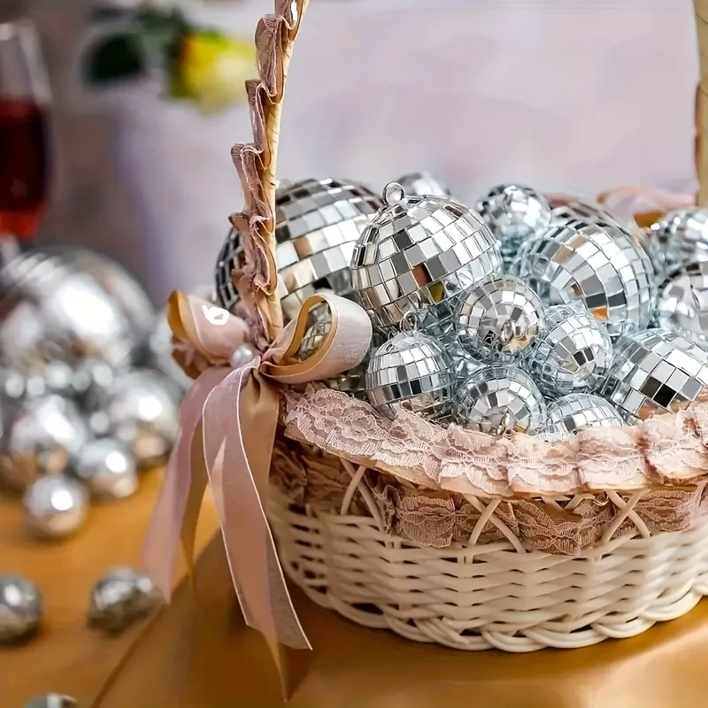 52pcs Silver Disco Balls | Reflective Glass Decorations for 70s Retro Parties, Weddings, Birthdays - No Electricity Needed,
52pcs Silver Disco Balls | Reflective Glass Decorations for 70s Retro Parties, Weddings, Birthdays - No Electricity Needed,