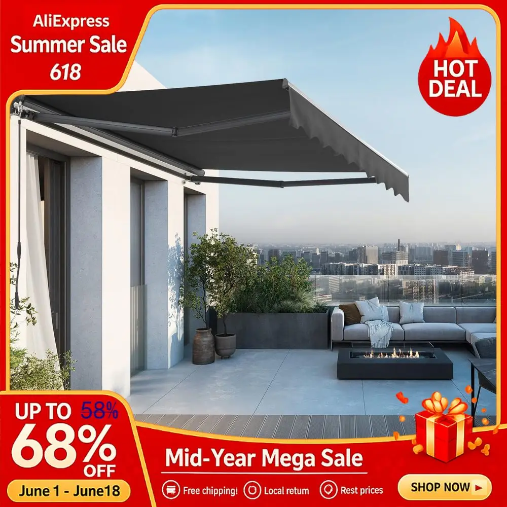 8 FT Manual Retractable Awning for Patio, Outdoor Patio Awning 300g m2 UV amp WaterResistant Fabric, Sunshade Shelter, Custom
8 FT Manual Retractable Awning for Patio, Outdoor Patio Awning 300g m2 UV amp WaterResistant Fabric, Sunshade Shelter, Custom