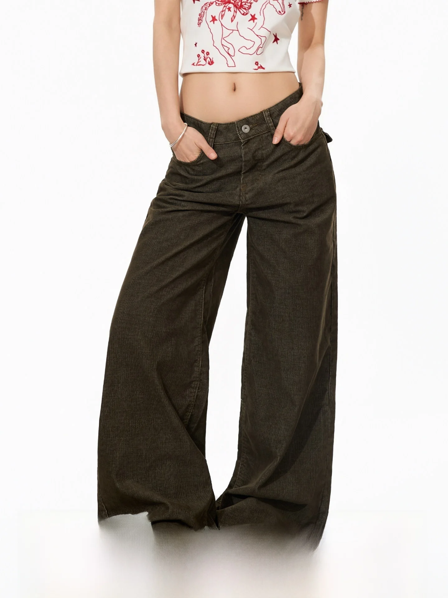 S3T5 Corduroy Wide Leg Casual Pants Straight Cut Loose Fit Women's Folded Hem Long Trousers Comfortable Casual Trousers
S3T5 Corduroy Wide Leg Casual Pants Straight Cut Loose Fit Women's Folded Hem Long Trousers Comfortable Casual Trousers