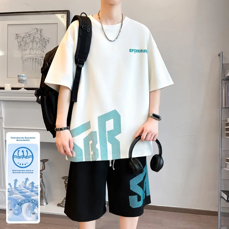 2026 Summer New Teenagers Quick Dry Printed Sportswear Set Short Sleeve T Shirt and Shorts Casual 2 Piece Outfit
2026 Summer New Teenagers Quick Dry Printed Sportswear Set Short Sleeve T Shirt and Shorts Casual 2 Piece Outfit