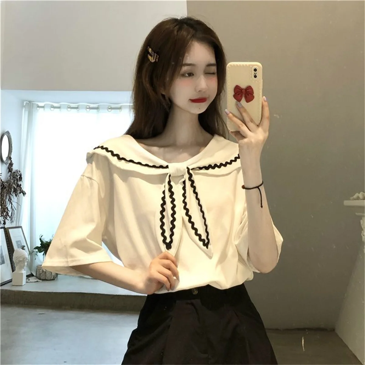 New High Quality Blouses Women Kawaii Shirts Harajuku Sailor Collar Charm Sweet Navy Blouse Striped JK College Ins Chic Top
New High Quality Blouses Women Kawaii Shirts Harajuku Sailor Collar Charm Sweet Navy Blouse Striped JK College Ins Chic Top