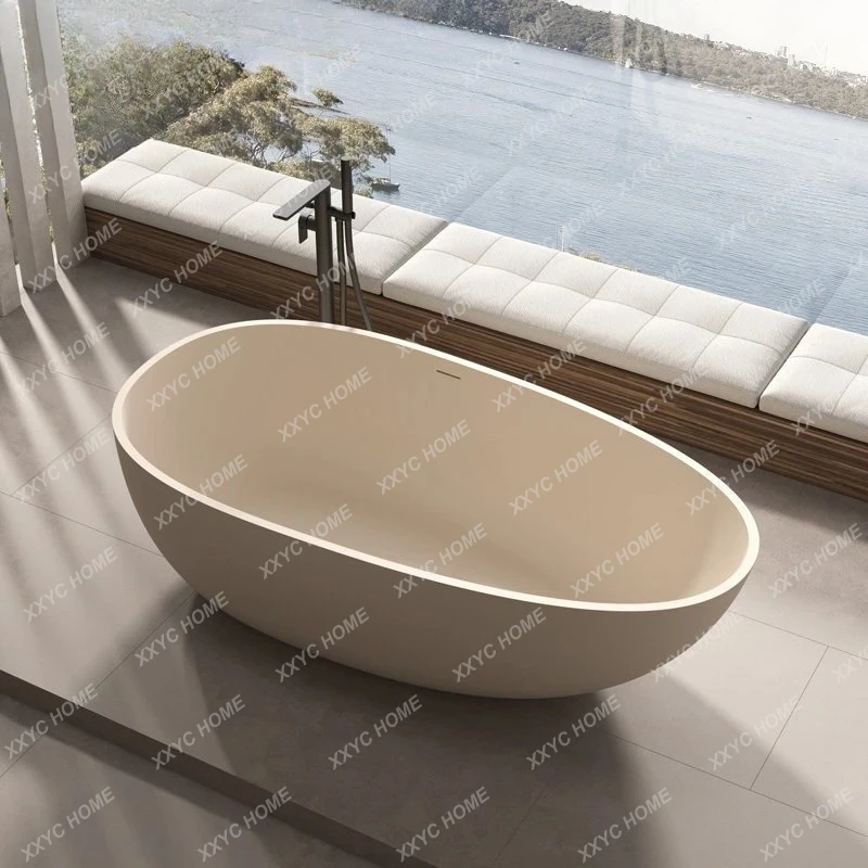 Stone Bath Hotel Home Free-standing Matte Egg Shaped Couple Bath
Stone Bath Hotel Home Free-standing Matte Egg Shaped Couple Bath