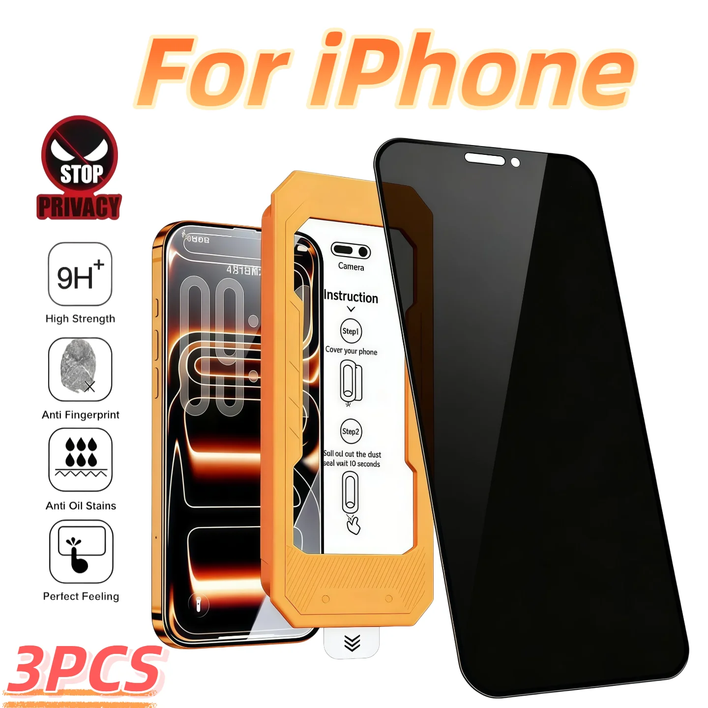 3-Pack Privacy Screen Protector 9H Tempered Glass for iPhone Air 17e 16Pro 15ProMax 14Plus 13 12 Series
3-Pack Privacy Screen Protector 9H Tempered Glass for iPhone Air 17e 16Pro 15ProMax 14Plus 13 12 Series
