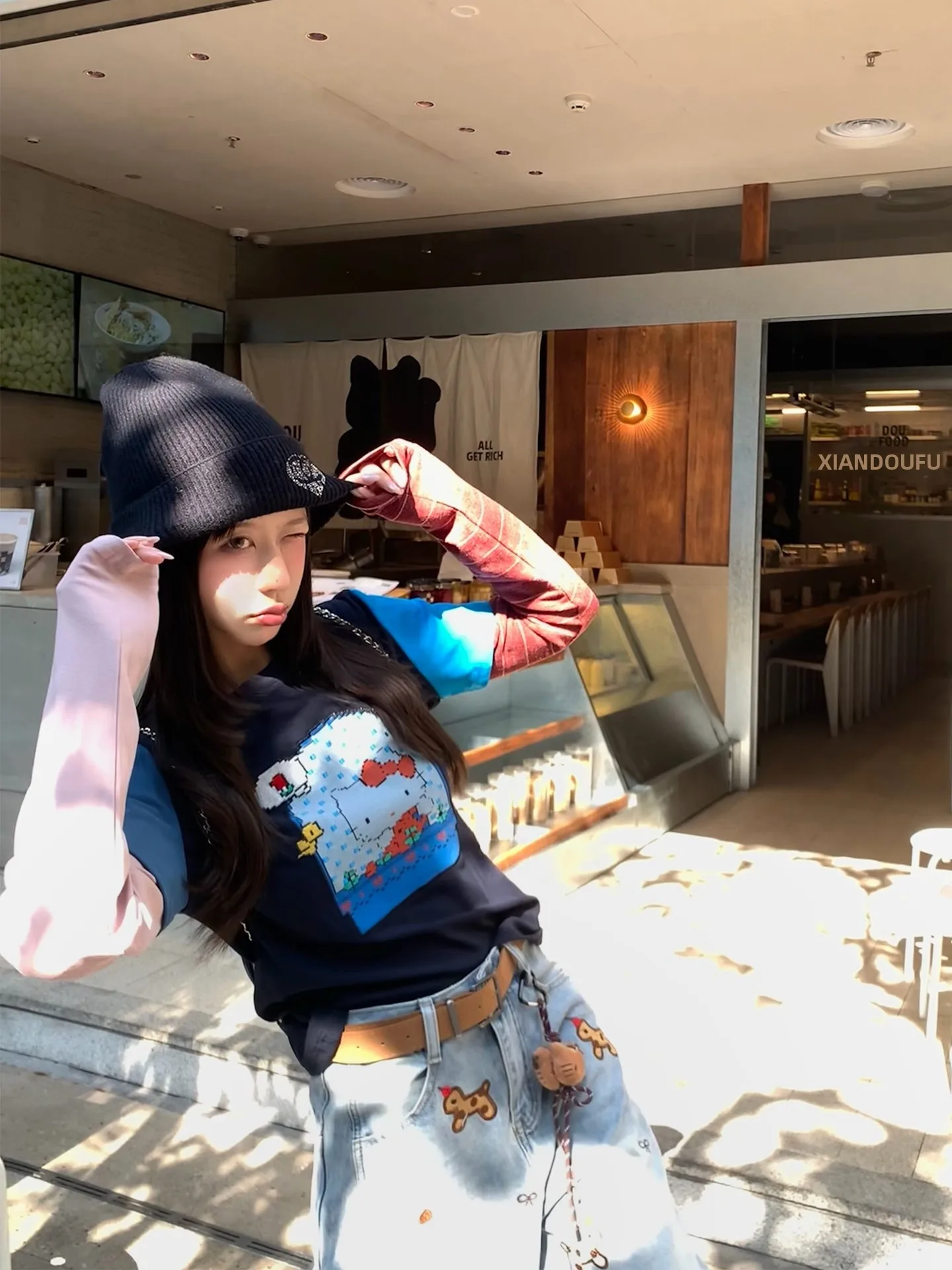 Xueke Tee-Color Stripe Splice Kit Long Sve T-irt Women's Base Layer AB Sve Faionable Versatile Mischievous Top
Xueke Tee-Color Stripe Splice Kit Long Sve T-irt Women's Base Layer AB Sve Faionable Versatile Mischievous Top